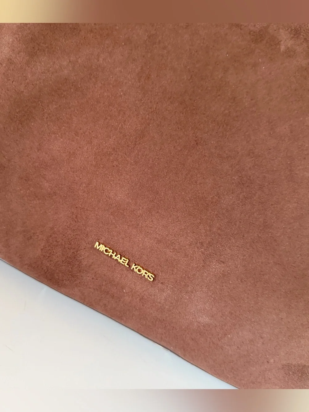 Michael Kors Christina LG MK Logo Chain Shoulder Tote Bag Dark Brown